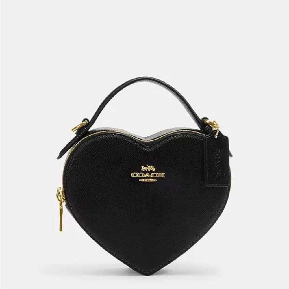 NWT Coach Black Heart-Shaped Crossbody Bag - Picture 2 of 9